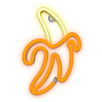 Forever Neon LED Lampe - Banan (Batteri/USB) Gul/orange