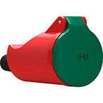 Forlængerled rund brudsikker 16A (m/jord) LK - Rød/grøn