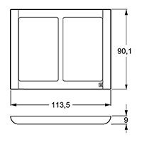 LK Fuga Soft 63 design ramme (2x1,5 Modul vandret) Lysegr