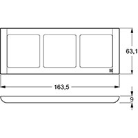LK Fuga Soft 63 design ramme (3x1 Modul vandret) Hvid