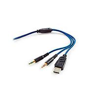 Gaming Headset m/ultrabas og LED (3,5mm/USB) Sort - Nedis