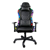 Deltaco Gaming stol m/RGB lys (PU læder) - Sort