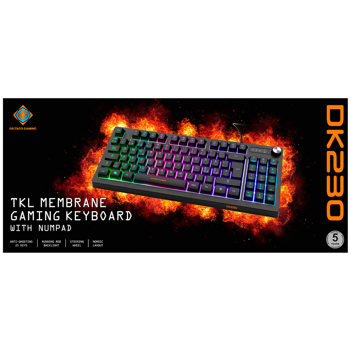 Gaming tastatur m/RGB (Membran) DK230