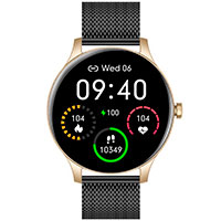 Garett Classy Smartwatch (m/Pulsmler) Guld/Sort