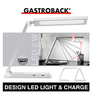 Gastroback 60000 LED Bordlampe m/Qi oplader (60W)