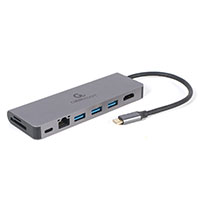 Gembird A-CM-COMBO5-05 5-i-1 USB-C Multiport Adapter 100W (USB/HDMI/RJ45/SD)