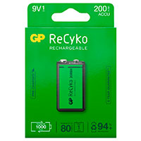 Genopladelig 9V batterier (200mAh) GP ReCyko - 1-Pack