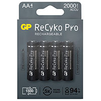 Genopladelige AA batterier (2100mAh) GP ReCyko Pro - 4-Pack