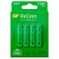 Genopladelige AA batterier (2100mAh) GP ReCyko - 4-Pack