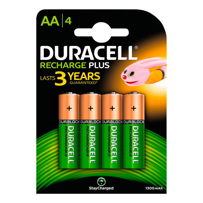 seksuel Mark hellig Genopladelige Batterier AA 1300mAh (4 stk) - Duracell - Køb her