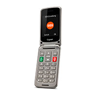 Gigaset GL590 Flip Telefon m/Tastatur/Display (Dual-SIM) Titan-Slv