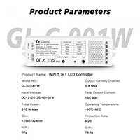 Gledopto Zigbee WiFi 5-in-1 LED Strip Kontroller (RGBCCT, RGBW, RGB, WW/CW)