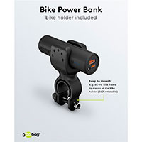 Goobay 5.0 Power Bank t/Cykel 5000 mAh (1xUSB-A/1xUSB-C)