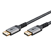 Goobay DisplayPort 1.4 Kabel - 5m (Han/Han) Sharkskin Gr