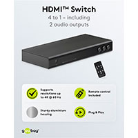 Goobay HDMI Switch 4 til 1 (4K/60Hz)