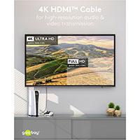 Goobay High Speed HDMI 2.0 Kabel m/Ethernet - 0,5m (Han/Han) Sharkskin Gr