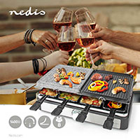 Nedis Gourmet Raclette Grill 1400W (8 personer)