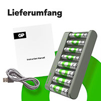GP Batteries ReCyko E821 Batterilader + 4x AA/AAA Batterier 2100mAh (AA/AAA)