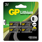 GP CR123A batterier 3V (Lithium ) 4-Pack