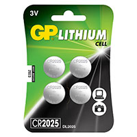 GP CR2025 knapcelle batterier 3V (Lithium) 4-Pack