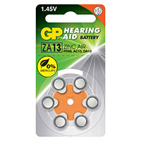 GP ZA13 batterier til høreapparat 1,45V (Orange) 6-Pack