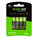 Green Cell Genopladelig AA Batterier 2600mAh - 4pk