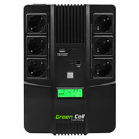 Green Cell UPS07 UPS Ndstrmforsyning 800VA 480W (6 udtag)