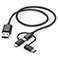 Hama 3-i-1 Multikabel - 1,5m (USB-C/Micro USB/Lightning)