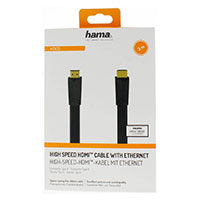 Hama Fladt HDMI kabel High Speed 3m - 4K (Guldbelagt) Sort