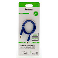 Hama Flexi-Slim Minijack kabel - 0,75m (3,5mm/3,5mm) Bl
