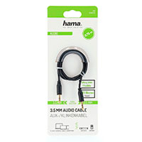 Hama Flexi-Slim Minijack kabel - 0,75m (3,5mm/3,5mm) Sort