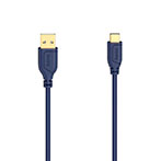 Hama Flexi-Slim USB-C Kabel Guld - 0,75m (USB-C/USB-A) Blå