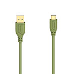 Hama Flexi-Slim USB-C Kabel Guld - 0,75m (USB-C/USB-A) Grøn