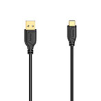 Hama Flexi-Slim USB-C Kabel Guld - 0,75m (USB-C/USB-A) Sort