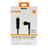 Hama HDMI kabel m/rotation 1,5m - 4K (Guldbelagt) Sort