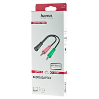 Hama Minijack Audio Adapter (3,5mm Hun/2x 3,5mm Han)