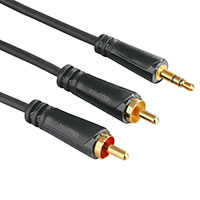 Hama Minijack-Phono kabel - 1,5m (3,5mm Han/2x RCA Han) 