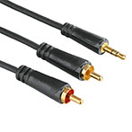 Hama Minijack-Phono kabel - 10m (3,5mm Han/2x RCA Han) 