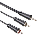 Hama Minijack-Phono kabel - 5m (3,5mm Han/2x RCA Han) ST
