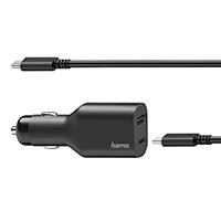 Hama USB-C 70W strømforsyning til bil (12-24V) Sort