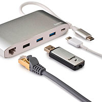 Hama USB-C Dock 8-i-1 - 4K (USB-A/USB-C/VGA/HDMI/RJ45)