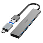 Hama USB Hub m/USB-C Adapter (4xUSB-A)