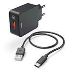 Hama USB lader 19,5W m/USB-C kabel (1xUSB-A)