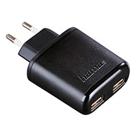 Hama USB lader 4,8A 24W (2xUSB-A) Sort