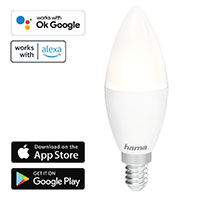 Hama Wlan Dmpbar Kerte LED Pre E14 - 5,5W (App/Voice)