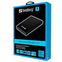 Harddisk kabinet 2,5tm SATA (USB 3.0) Sort - Sandberg
