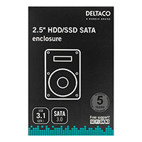 Harddisk kabinet 2,5tm (USB 3.1/SATA 3.0) Sort