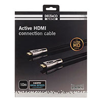 HDMI kabel aktivt - 10m (Sort tekstil) Deltaco Prime