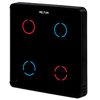 Heltun Touch Panel Switch Quarto t/Vgkontakt - 4 knapper (Z-Wave) Sort