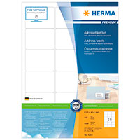 Herma Premium Etiketter - Hvid (63,5x46,6mm) 1800 stk